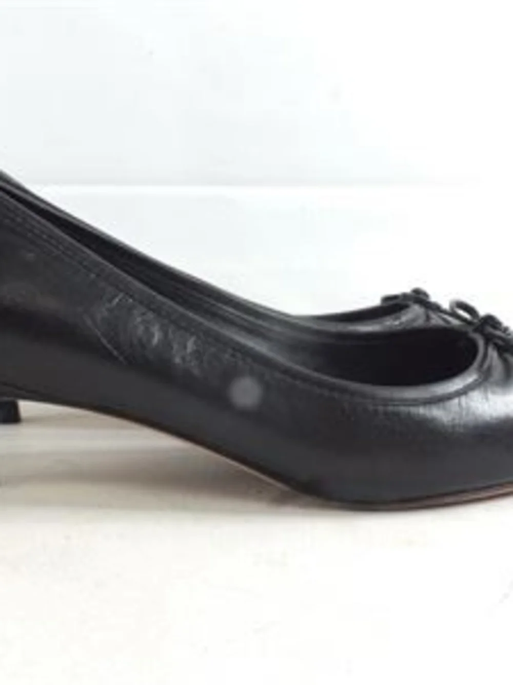Tory Burch Charm Black Kitten Heel Pumps with Bow